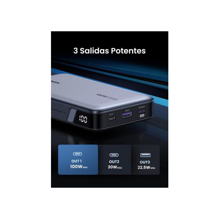 Ugreen 25188 Batería Externa 20000 Mah Gris 5 Ugreen 25188 Batería Externa 20000 Mah Gris 5
