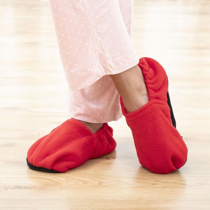 Zapatillas de Casa Calentables en Microondas InnovaGoods Rojo 6 Zapatillas de Casa Calentables en Microondas InnovaGoods Rojo 6