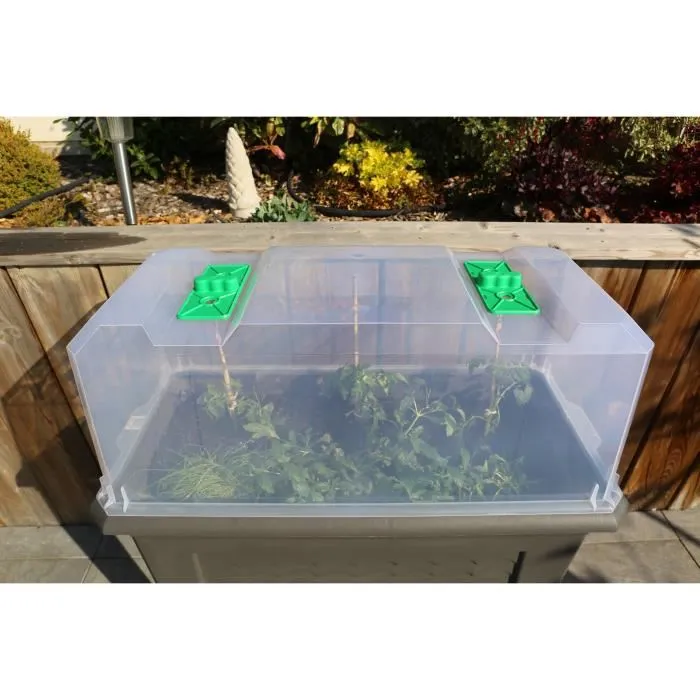 Riviera Iziserre 80 Translúcido Mesa de Cultivo Izigarden 80x40x28 con 2 Aireadores, Túnel Forzador, 100% Reciclable, Fabricación Francesa 1