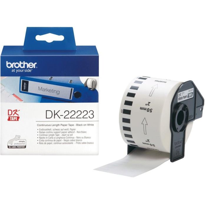 BROTHER Rollo de Papel Continuo Blanco de 50mm x 30,48m 0 BROTHER Rollo de Papel Continuo Blanco de 50mm x 30,48m 0