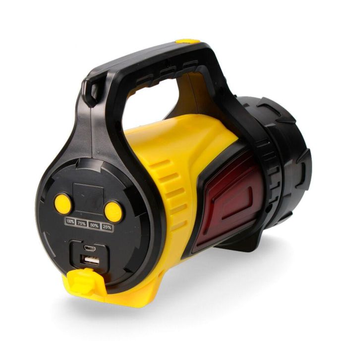 Edm Linterna Titan Force Multifunción Recargable + Power Bank 10W 350 Lm Luz Lectura Mapas Alcance 500m Batería 4000 mAh Hasta 16h Amarillo Negro 2