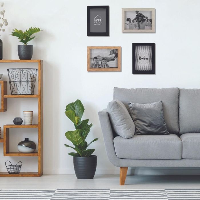 Home Deco Factory Juego de 4 Marcos Fotos Madera Negro para 13x18 cm y 10x15 cm 2