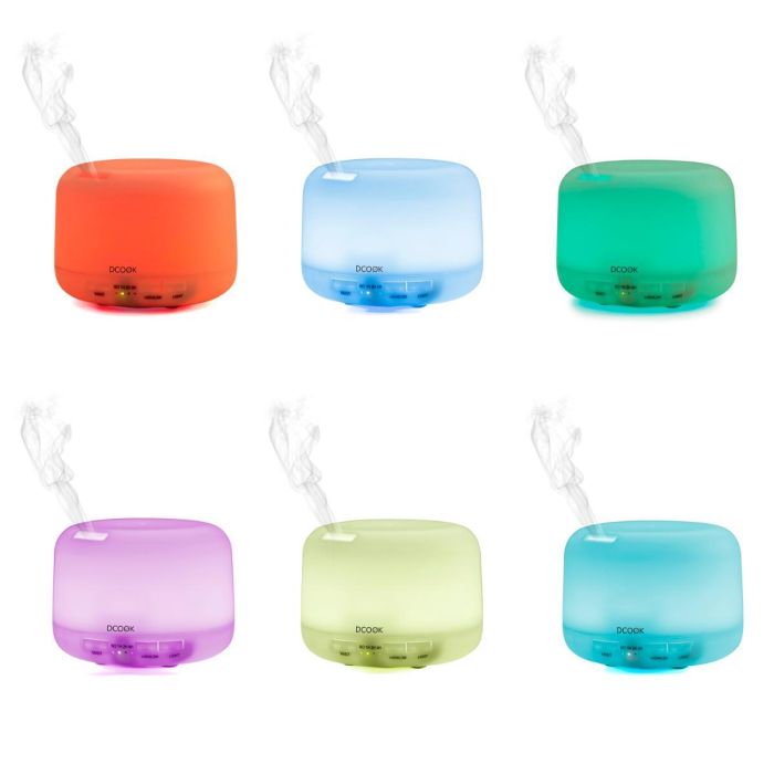 DCook Humidificador Aroma Gallery 3W 0.3L Blanco Mate Plástico con Temporizador Autoapagado 7 Colores LED 2