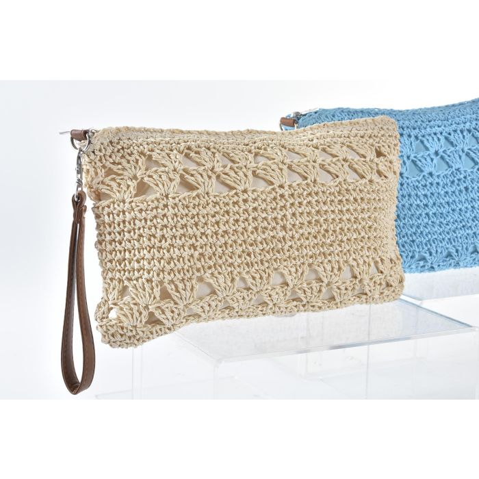 DKD Home Decor Neceser Boho Beige Azul Algodón PU 32x5x20 cm Pack de 4 Unidades 1 DKD Home Decor Neceser Boho Beige Azul Algodón PU 32x5x20 cm Pack de 4 Unidades 1