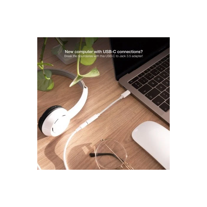 Adaptador USB-C a Jack 3.5 mm NANOCABLE 10.24.1205-W Blanco (1 unidad) 3 Adaptador USB-C a Jack 3.5 mm NANOCABLE 10.24.1205-W Blanco (1 unidad) 3