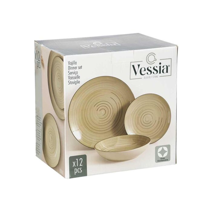 Set Vajilla 12 Pcs Espiral Verde Oliva Vessia 28X29CM (2 Unidades) 1 Set Vajilla 12 Pcs Espiral Verde Oliva Vessia 28X29CM (2 Unidades) 1