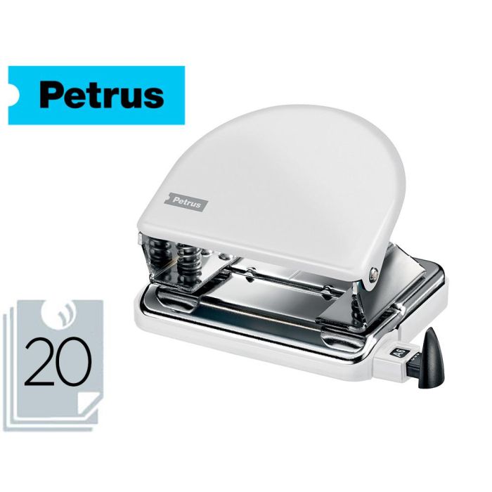 Taladrador Petrus 52 Wow Blanco Metalizado Capacidad 20 Hojas En Blister