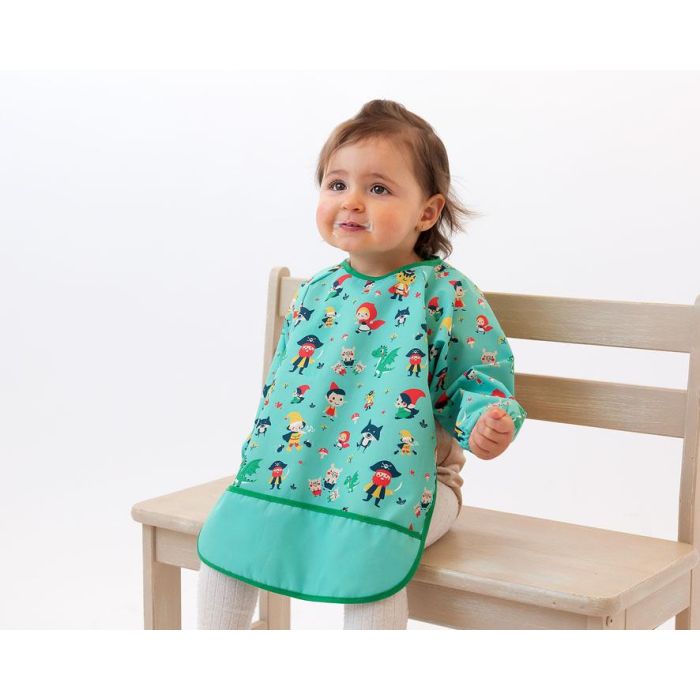 Babero Impermeable Con Mangas Verde 1
