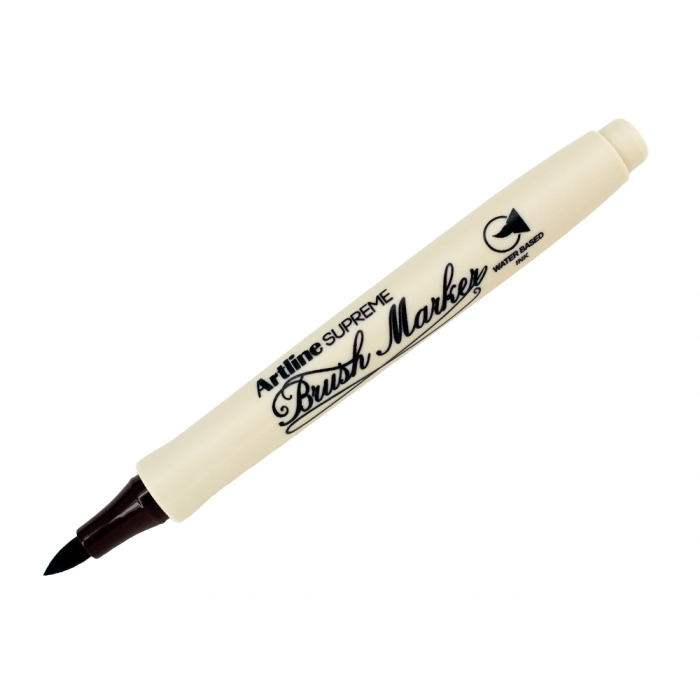 Artline Rotulador Supreme Brush EPFS Punta Pincel Base Agua Tinta Pigmento Marron Oscuro Trazo 1/3.6 mm 2