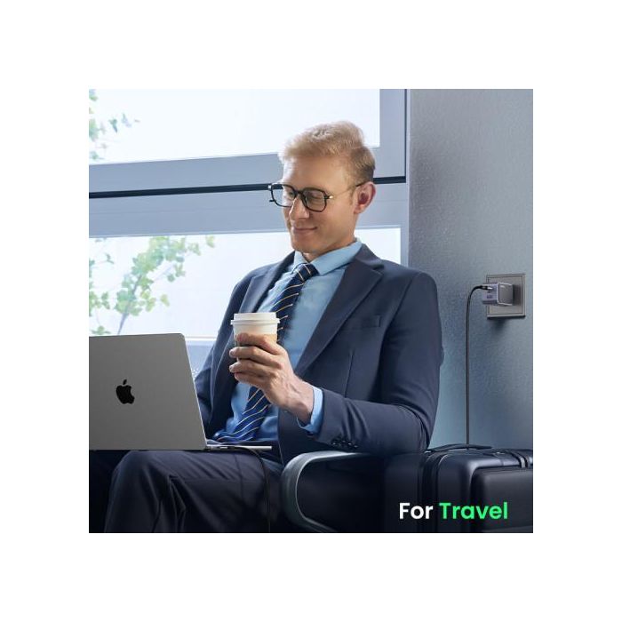 UGREEN 35042 Cargador Nexode Air 65W, 2x USB-C, 1x USB-A, Carga Rápida, Gris 9