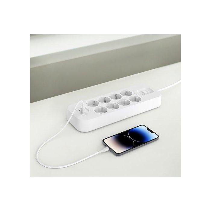 Enchufe Protector Belkin 8 Salidas (Regleta) Con Proteccion Contra Sobretensiones Cable 2 Metros Boton Apagado Dual Usb-C