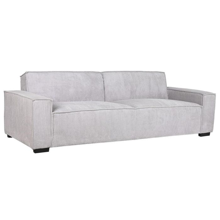 DKD Home Decor Sofá Cama Moderno de Pana y Poliéster Desmontable Gris Claro, Medidas 230 x 94 x 75 cm, Altura Asiento 41 cm