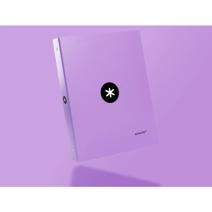 Antartik Carpeta A4 Forrada 4 Anillas 25 mm Redondas Color Lavanda 8