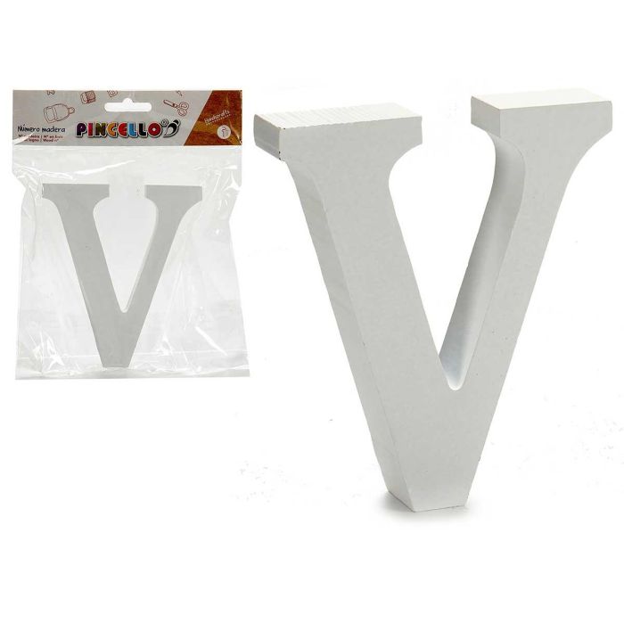 Letra V Madera Blanca 2x11 cm - Pincello (24 Unidades) Letra V Madera Blanca 2x11 cm - Pincello (24 Unidades)