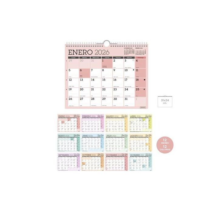 Calendario (2026) Senfort Pared Classic Mensual Para Escribir 310X240