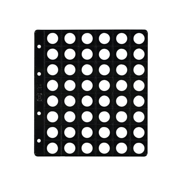 Funda Para Album De Monedas Pardo Con Alma Opaca Negra Ø 18Mm 48 Aloj. (Set de 25)