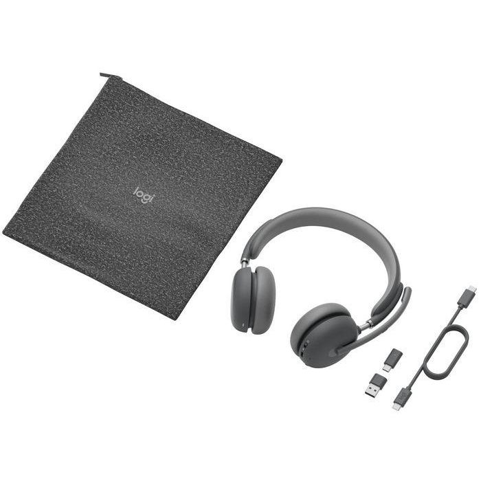 Logitech Zone Wireless 2 Auriculares Inalámbricos con Cancelación de Ruido Híbrida y Claridad de Llamada Avanzada, Batería Reemplazable