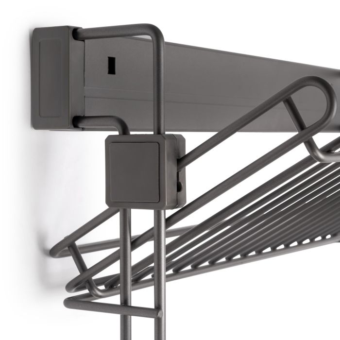 Emuca Zapatero lateral extraíble para armarios y vestidores Quartz, Derecha, Acero, Titanio 3