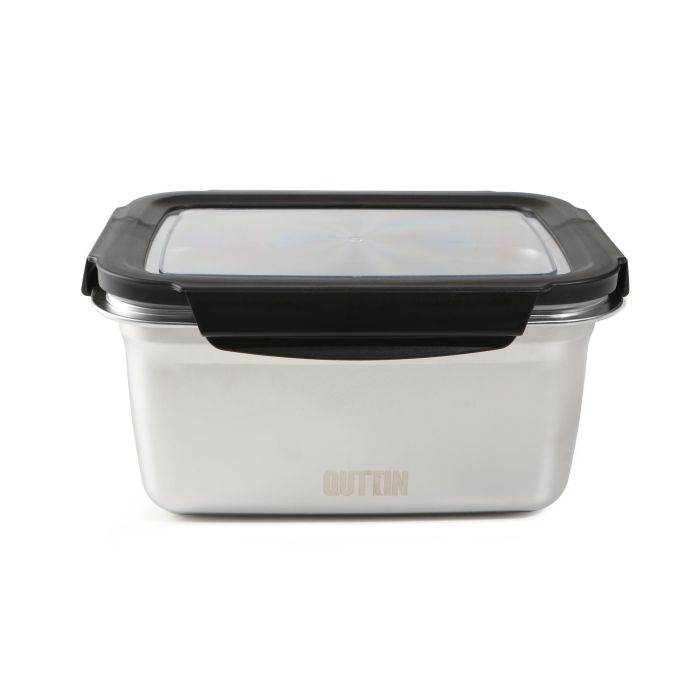 Quttin Fiambre Acero 2.6L para Microondas y Horno 23 cm x 17.9 cm x 11.6 cm (12 Unidades)