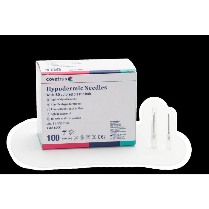 Covetrus Agujas Hipodérmicas 23 gr 0,6x25 mm Azules 100 Unidades, desechables de precisión para uso clínico