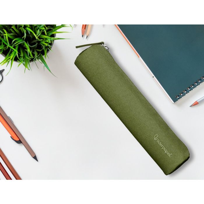 Estuche Portatodo Liderpapel Slim Cilindrico 220x45 mm Verde Militar 8