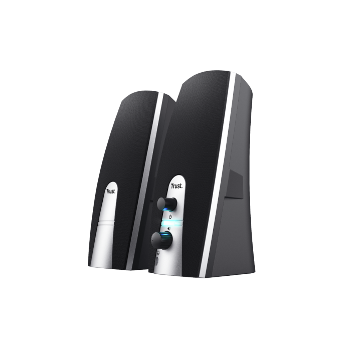 Trust Altavoces 2.0 Basics 5W USB Conexion Frontal Negro Plata 1