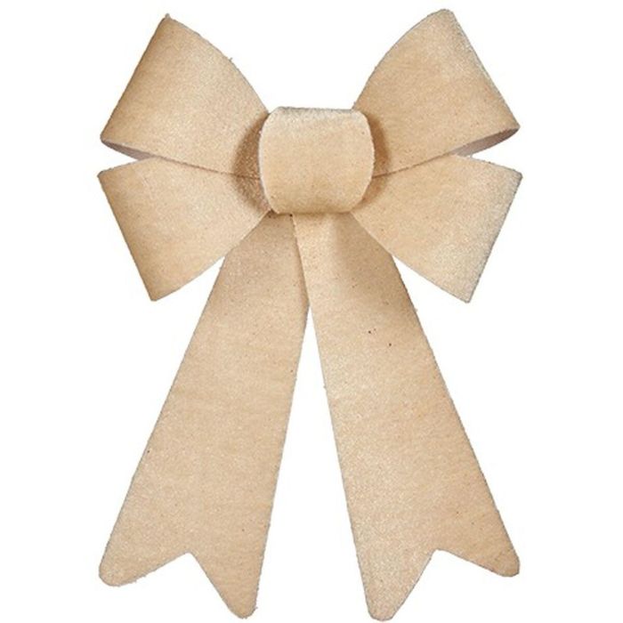 Lazo Adorno Navideño Beige PVC 16 x 24 x 4 cm (12 Unidades) 1