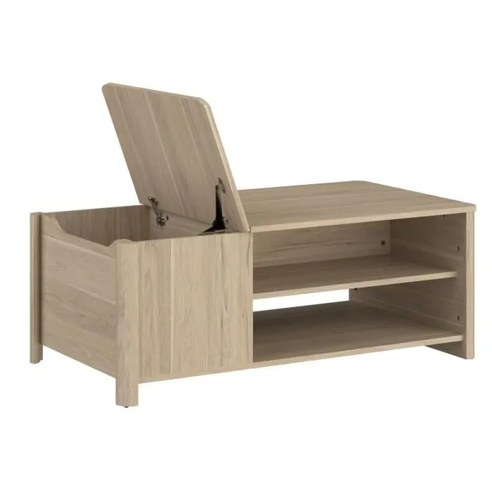 Parisot 0191TABA Mesa de centro rectangular BETTY, tablero de partículas recubierto de papel, roble, L110 x H42 x D60 cm 4 Parisot 0191TABA Mesa de centro rectangular BETTY, tablero de partículas recubierto de papel, roble, L110 x H42 x D60 cm 4