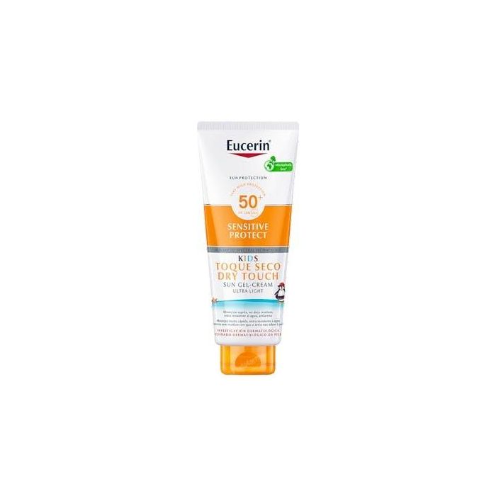 Eucerin SUN SENSITIVE PROTECT KIDS Gel Crema SPF50+ Para Niños Piel Muy Sensible, Sin Fragancia y Resistente al Agua 400ml