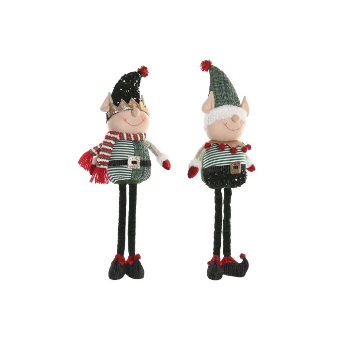 Figura Navidad Tradicional DKD Home Decor Verde Rojo 13 x 65 x 26 cm (2 Unidades) 1
