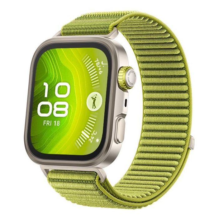 Huawei Watch Fit 4 Pro Green Woven Strap, Smartwatch AMOLED 1.82" GPS 5 ATM, Correa de Nylon Verde, Cuerpo Aluminio/Titanio 2