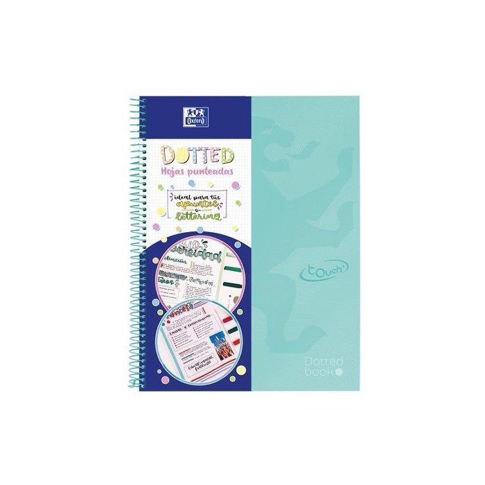 Bloc Oxford School Eu.Book Touch Micro.Tapa Extra A4+ 80H Dots 90G Ice Mint 5 unidades
