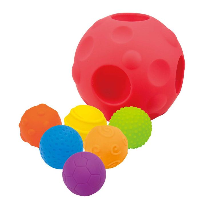 Tachan Pelota Meteorito Grande de Ruber con 5 Minipelotas Encajables Sensoriales; Desarrollo Motricidad Fina Bebés +6 Meses 2 Tachan Pelota Meteorito Grande de Ruber con 5 Minipelotas Encajables Sensoriales; Desarrollo Motricidad Fina Bebés +6 Meses 2