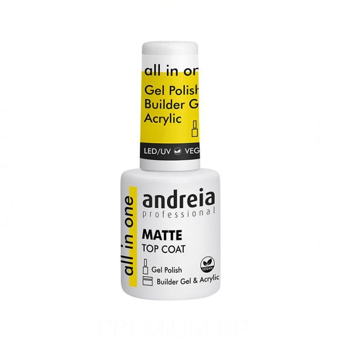 Andreia Professional All In One Matte Top Coat 105 ml - Acabado mate aterciopelado de larga duración