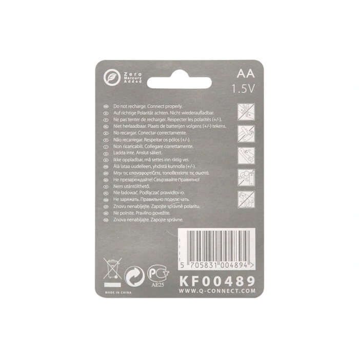 Q-connect Pilas Alcalinas AA Blíster con 4 Unidades 2