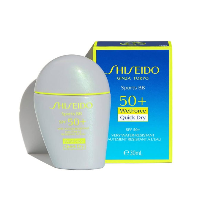 Shiseido SUN CARE SPORTS BB Cream Protector Solar Facial SPF50+ para Deporte Resistencia Agua Sudor Tono Muy Oscuro 30 ml