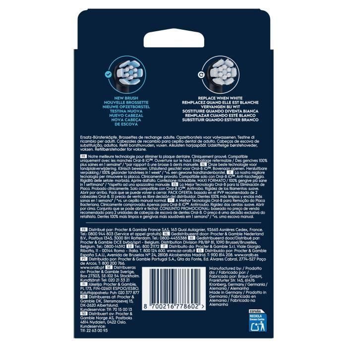 Oral-B ORA8700216778602 Cepillos Recambios iO Gentle Care Pack de 8 - Negro 4