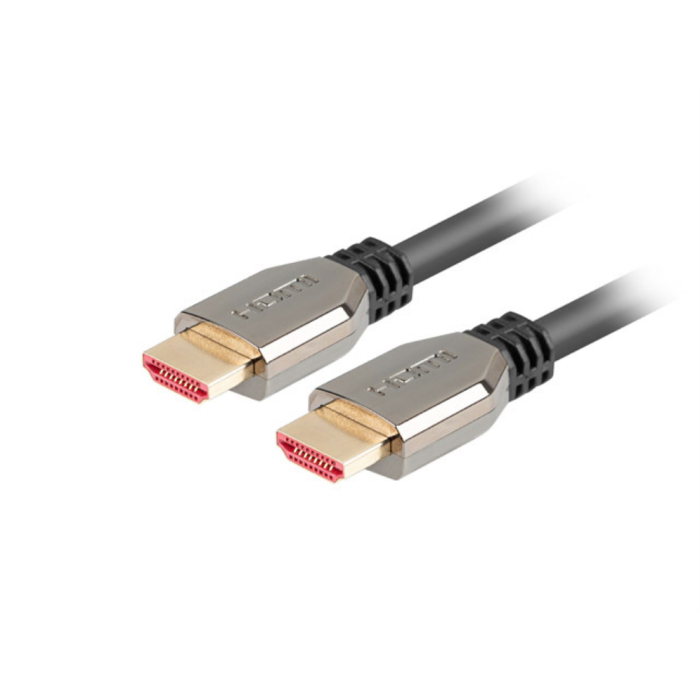 Lanberg CA-HDMI-30CU-0018-BK Cable HDMI 1.8m Versión 2.1 Tipo A Macho a Macho Negro con Contactos de Oro Lanberg CA-HDMI-30CU-0018-BK Cable HDMI 1.8m Versión 2.1 Tipo A Macho a Macho Negro con Contactos de Oro