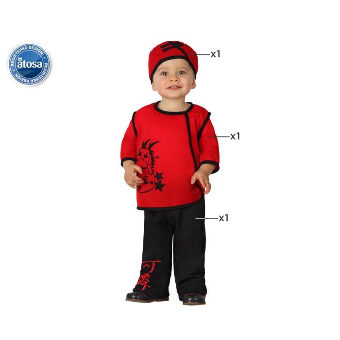 Disfraz Chino para Bebé Niño 0-6 Meses - Conjunto de Gorrito, Camiseta y Pantalón - Temática Asiáticos Disfraz Chino para Bebé Niño 0-6 Meses - Conjunto de Gorrito, Camiseta y Pantalón - Temática Asiáticos