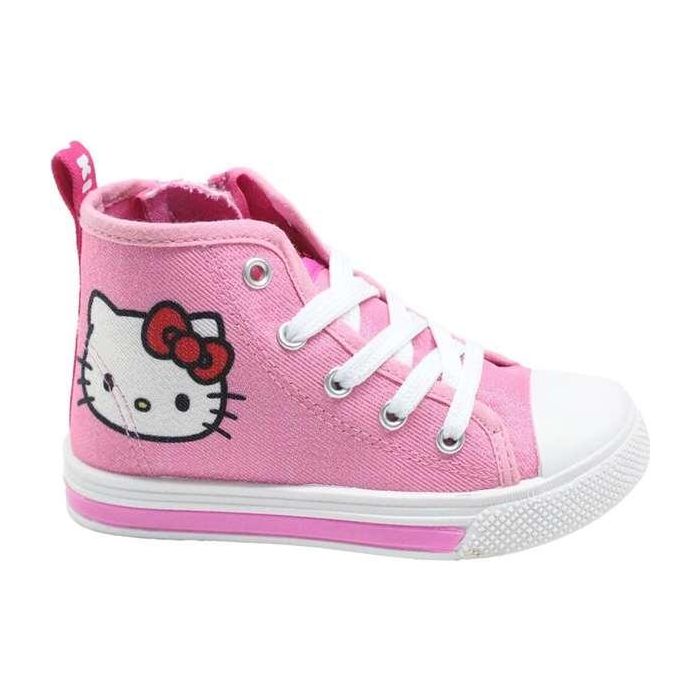 Hello Kitty T030 Zapatilla de Loneta para Niña con Luces Alta Suela PVC Rosa Talla 30 1