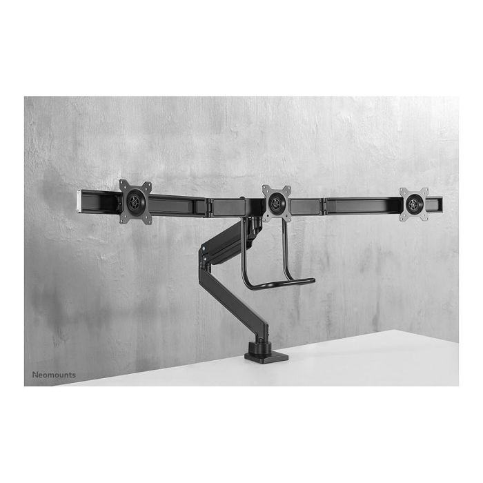 Neomounts NM-D775DX3BLACK Brazo para 3 Monitores de 17" a 27" con Resorte de Gas, Montaje de Escritorio, Negro 7