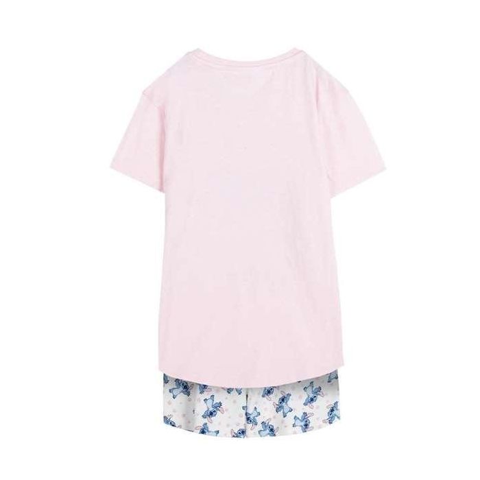 Cerdá Pijama Corto de Single Jersey con Estampado Stitch, Talla 8 Años, Color Rosa 1