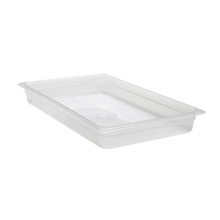 CAMBRO - 12PP-190 - Recipiente GN 1/1 8,5 L - 32,5 x 53 x 6,5 cm - (No incluye tapa) Blanco translúcido - Venta 1 unidad.
