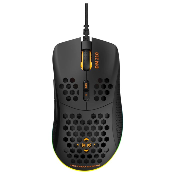 Deltaco Gaming GAM-108 Ratón Gaming RGB, Óptico, 6400 DPI, 7 Botones, Cable USB 1.8m, Negro 3