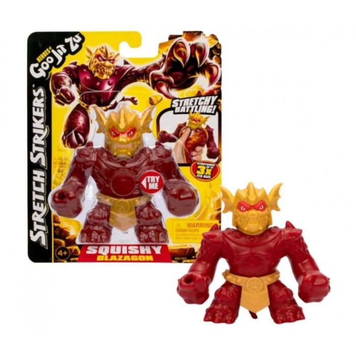 Bandai Heroes Goo Jit Zu Figura Stretch Blazagon, Elástica Hasta Triplicar Su Tamaño, Interior Viscoso, Para Niños y Coleccionistas, Recomendada +4 Años