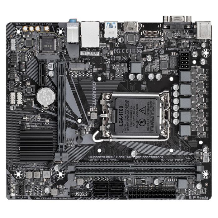 Gigabyte 9MH61MH3-00-10 Placa Base Micro ATX Intel H610 LGA1700 DDR4 3200 PCIe 4.0 para Intel Core 14º/13º/12º Gen 3 Gigabyte 9MH61MH3-00-10 Placa Base Micro ATX Intel H610 LGA1700 DDR4 3200 PCIe 4.0 para Intel Core 14º/13º/12º Gen 3