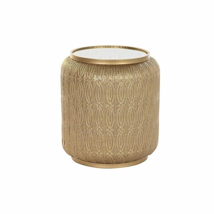 DKD Home Decor Mesita Auxiliar Árabe con Lámpara E27 Dorado de Metal 42x44x42 cm DKD Home Decor Mesita Auxiliar Árabe con Lámpara E27 Dorado de Metal 42x44x42 cm