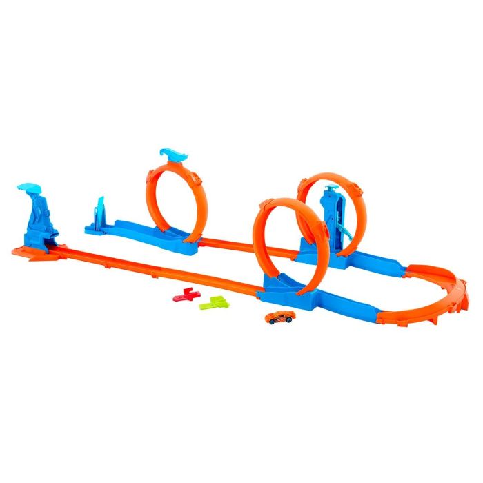 Hot Wheels Jdw39 Pista Triple Loop Track Creator Set con Lanzador, Impulsor y Coche Metálico 1:64, Múltiples Configuraciones +6 Años Hot Wheels Jdw39 Pista Triple Loop Track Creator Set con Lanzador, Impulsor y Coche Metálico 1:64, Múltiples Configuraciones +6 Años