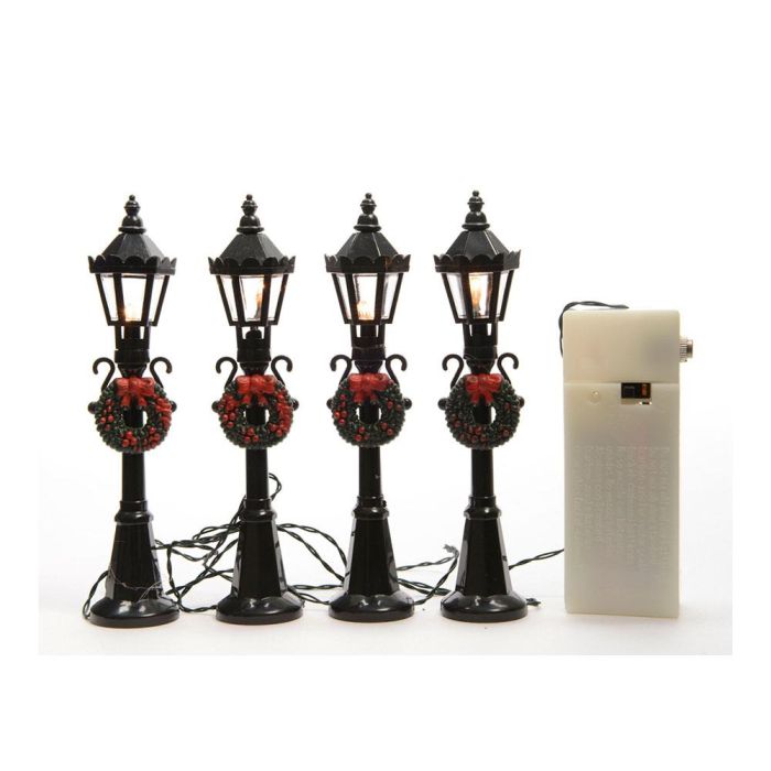 Lumineo Farolas de Navidad LED, Set 4 uds, Ø2.5 x 12 cm, 4 luces LED Cálidas, IP20, Decoración Interior 0 Lumineo Farolas de Navidad LED, Set 4 uds, Ø2.5 x 12 cm, 4 luces LED Cálidas, IP20, Decoración Interior 0