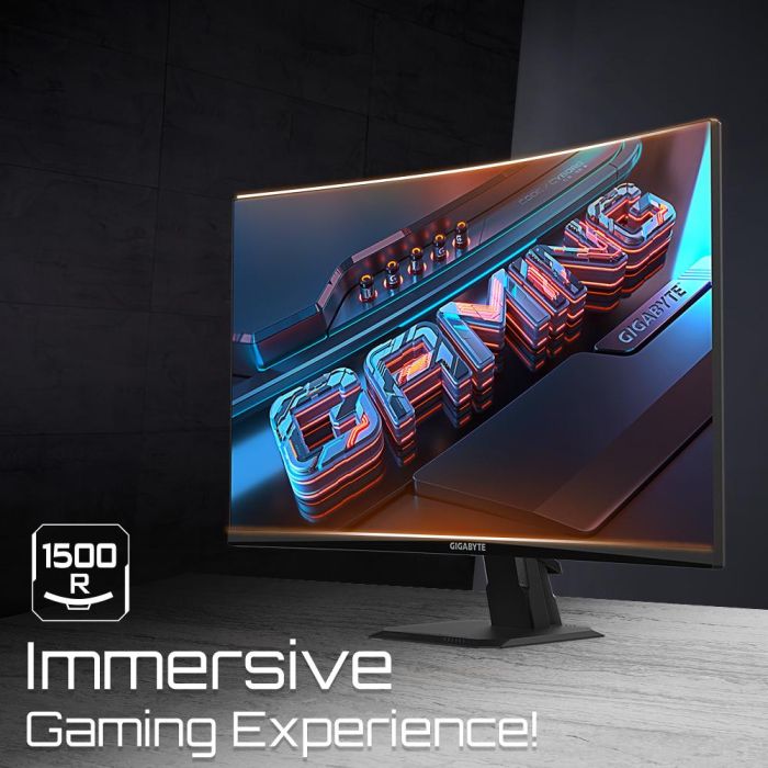 GIGABYTE GS27FC Monitor Gaming Curvo 27" FHD 180Hz 1ms VA FreeSync Premium HDR Ready HDMI DisplayPort 6